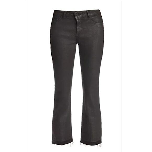 DL1961 Cropped Coated Pants in Black | Size 25 - Picture 1 of 8